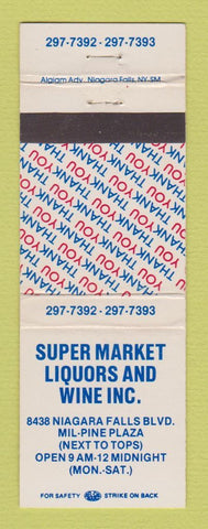Matchbook Cover - Super Market Liquor Wine Niagara Falls NY WEAR