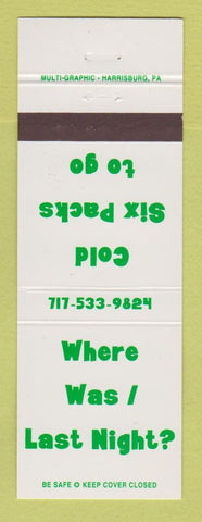 Matchbook Cover - Shakey's Hershey PA liquor