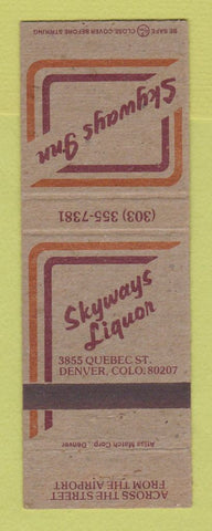 Matchbook Cover - Skyways Inn Liquor Denver Colorado