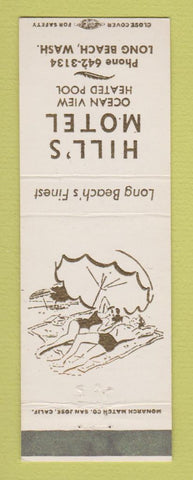 Matchbook Cover - Hill's Motel Long Beach WA girlie