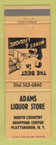 Matchbook Cover - Adams Liquor Store Plattsburgh NY WEAR