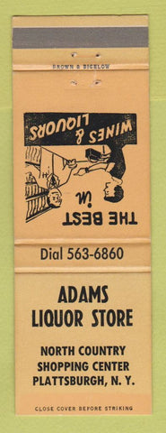Matchbook Cover - Adams Liquor Store Plattsburgh NY WEAR