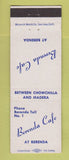 Matchbook Cover - Berenda Cafe CA low phone #1