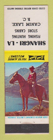 Matchbook Cover - Shangri La Fishing Hunting Store Cabins Canim Lake BC