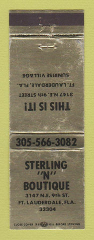 Matchbook Cover - Sterling n Boutique Fort Lauderdale FL WEAR