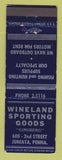 Matchbook Cover - Wineland Sporting Goods Juniata PA boat motors