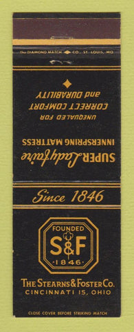 Matchbook Cover - Stearns & Foster Mattresses Cincinnati OH