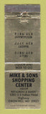 Matchbook Cover - Mike & Sons Shopping Center Oxon Hill MD WEAR