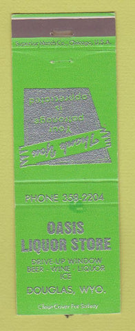 Matchbook Cover - Oasis Liquor Store Douglas WY WORN BACK