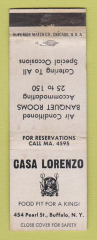 Matchbook Cover - Casa Lorenzo Buffalo NY WORN