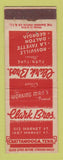 Matchbook Cover - Clark Bros Furniture Rossville LaFayette Dalton GA Chattanooga
