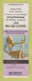 Matchbook Cover - Quality Fre Fab Swimming Pools pinup Conrwall ON WORN