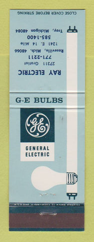 Matchbook Cover - General Electric GE Ray Electric Roseville MI WEAR