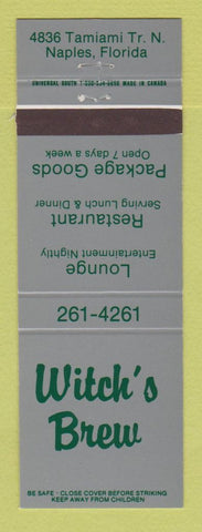 Matchbook Cover - Witch's Brew Restaurant Naples FL