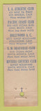Matchbook Cover - Los Angeles CA Athletic Club WEAR