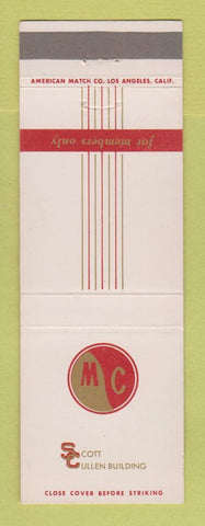 Matchbook Cover - Metropolitan Club of Los Angeles CA