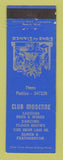 Matchbook Cover - Club Moderne White Lake? MI