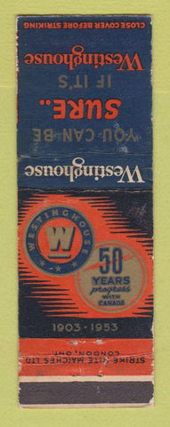 Matchbook Cover - Westinghouse 1953 Hamilton ON Canada WEAR