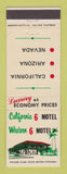 Matchbook Cover - California 6 Motel Western 6 CA AZ NV
