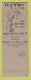Matchbook Cover - Hopper McGaw Liquor grocery Baltimore MD