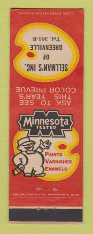 Matchbook Cover - Minnesota Tested Paints Sellman's Greenville