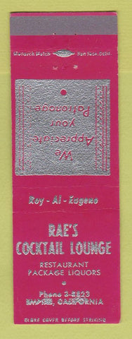 Matchbook Cover - Rae's Cocktail Lounge Empire CA