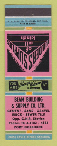 Matchbook Cover - Beam Building Supply Port Colborne ON