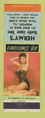 Matchbook Cover - Hermy's Liquor Store Freeport IL pinup