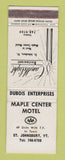 Matchbook Cover - Maple Center Motel St Johnsbury VT