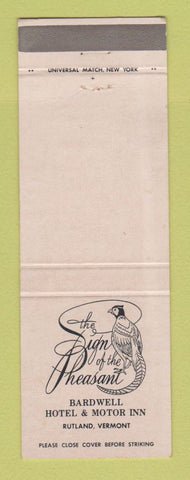 Matchbook Cover - Sign of the Pheasant Bardwell Hotel Motor Inn Rutland VT