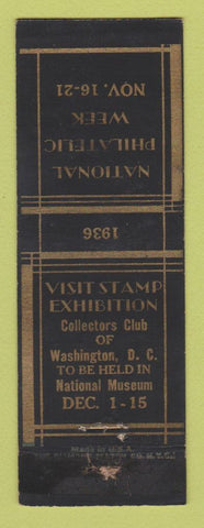 Matchbook Cover - National Philatelic Week Stamps Washington DC WORN