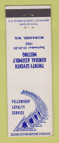 Matchbook Cover - Telephone Pioneers of America 27th Meeting 1952 Milwaukee WI