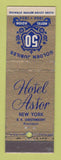 Matchbook Cover - Hotel Astor New York City 1954 Golden Jubilee