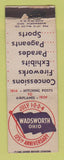 Matchbook Cover - Wadsworth OH 1939 125th Anniversary WEAR