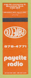 Matchbook Cover - Payette Radio Montreal QC