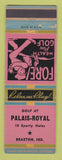 Matchbook Cover - Palais Royal Golf Braxton IN WEAR