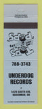 Matchbook Cover - Underdog Records Music Boardman OH BLUE