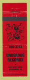 Matchbook Cover - Underdog Records Music Boardman OH RED