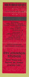 Matchbook Cover - Erv Johnson Studios Musical Instruments Racine WI