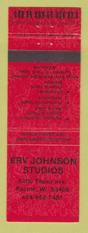 Matchbook Cover - Erv Johnson Studios Musical Instruments Racine WI