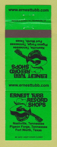 Matchbook Cover - Ernest Tubbs Record Shops Nashville Pigeon Forge TN GREEN