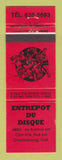Matchbook Cover - Entrepot Du Disque music Charlesbourg QC