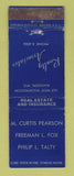 Matchbook Cover - M Curtis Pearson Real Estate Madison WI WEAR
