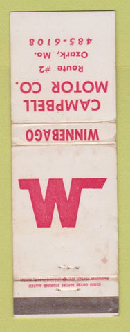 Matchbook Cover - Campbell Motors Winnebago Rvs Ozark MO WORN