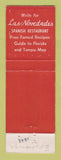 Matchbook Cover - Las Novedades Spanish Restaurant Tampa FL