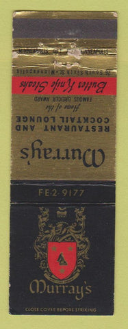 Matchbook Cover - Murray's Restaurant Minneapolis MN WORN