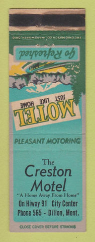 Matchbook Cover - Creston Motel Dillon MT