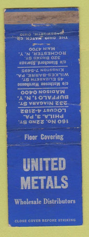 Matchbook Cover - United Metals Philadelphia PA Buffalo NY WORN