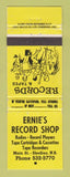Matchbook Cover - Ernie's Record Shop music Shediac NB WEAR