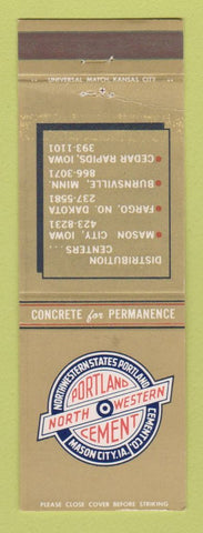 Matchbook Cover - Portland North Western Cement Mason city IA